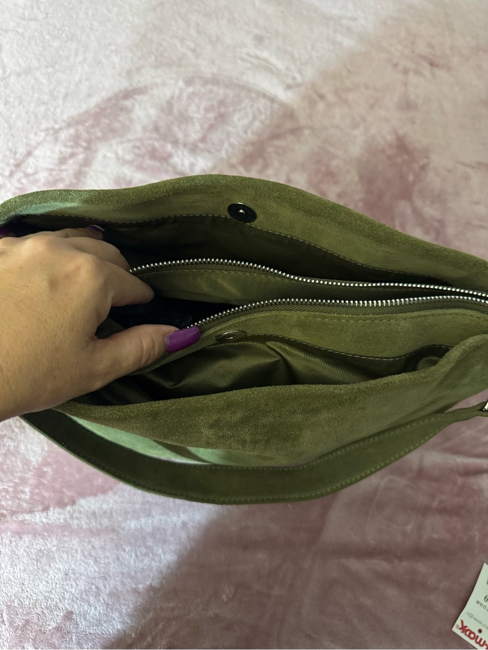 Olive Italin leather Shoulder Bag by (unknown) - Stylish Women’s Bag - Picture 5 of 5